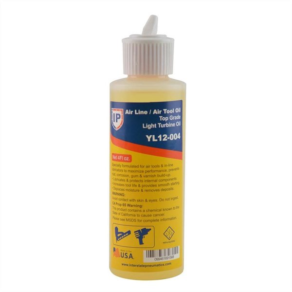 Interstate Pneumatics Air Tool Oil (LSC) - Flip Top Lid - 4 oz, PK 12 YL12-004-12CS